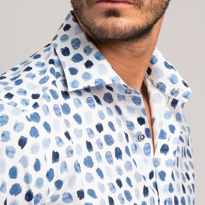 Camicia uomo in popeline stampa acquerello